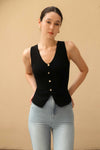 Dolix Knit Vest Top (Black)