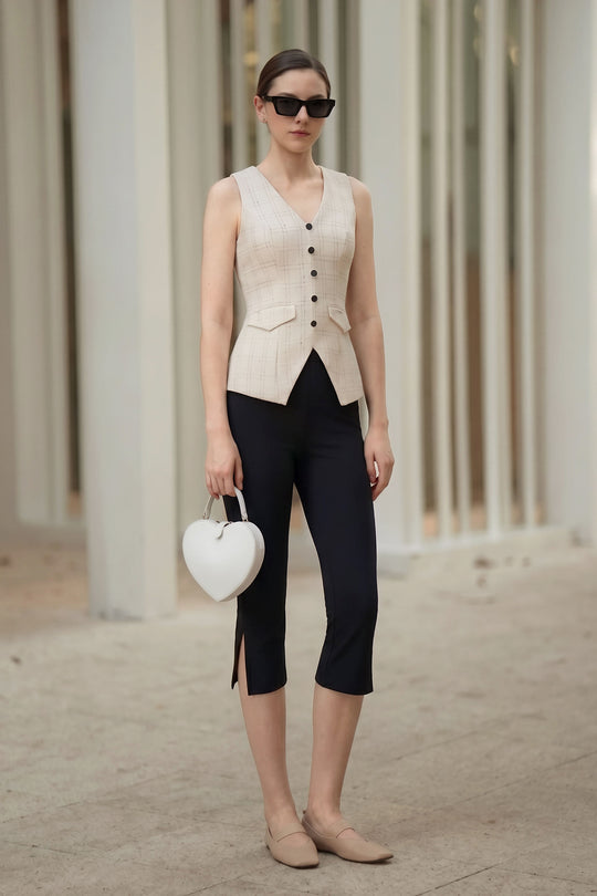 Sienne Belted Capri Pants (Black)