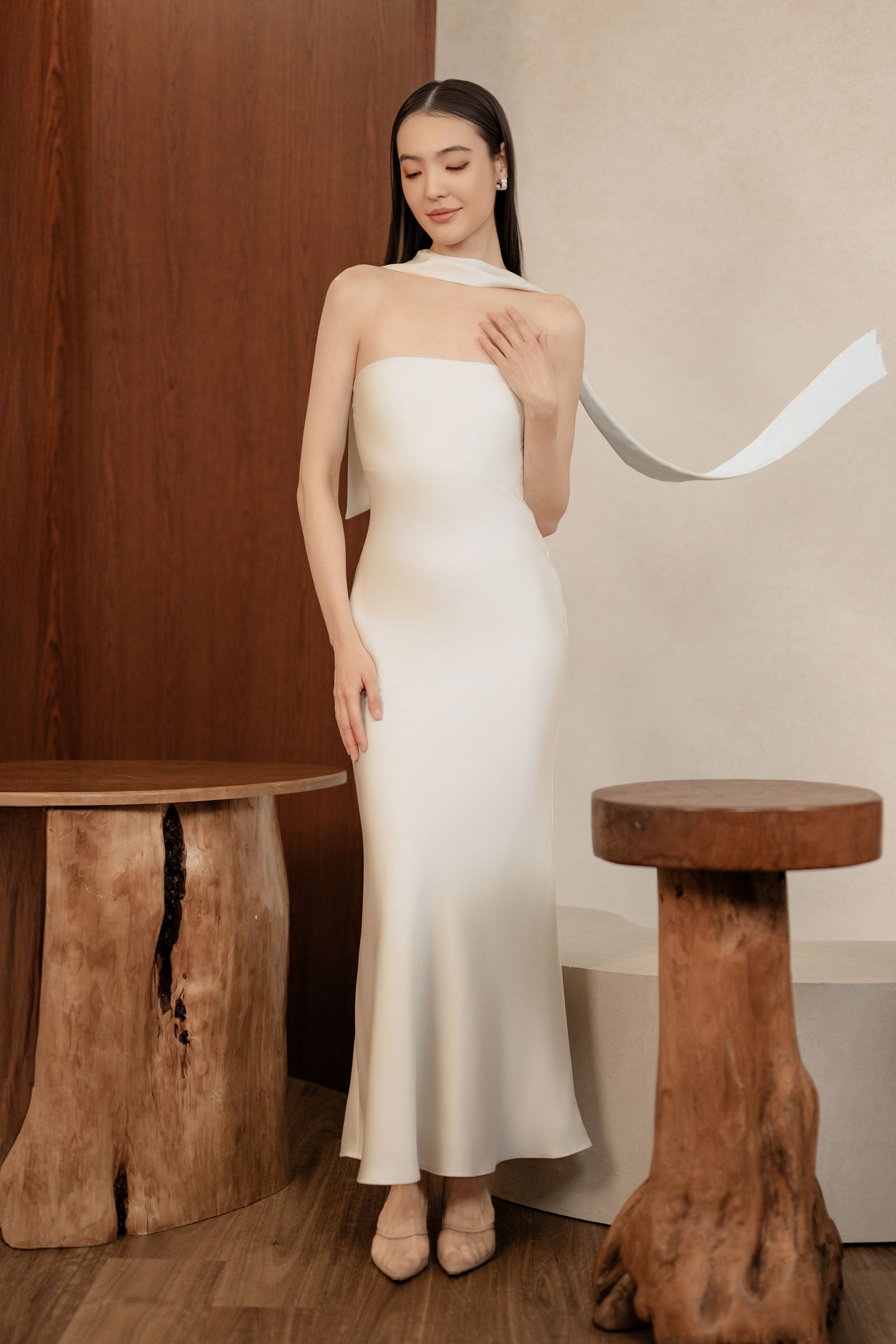 Etoile Scarf Dress (Pearl)