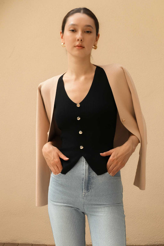 Dasiene Knit Cardigan (Khaki)