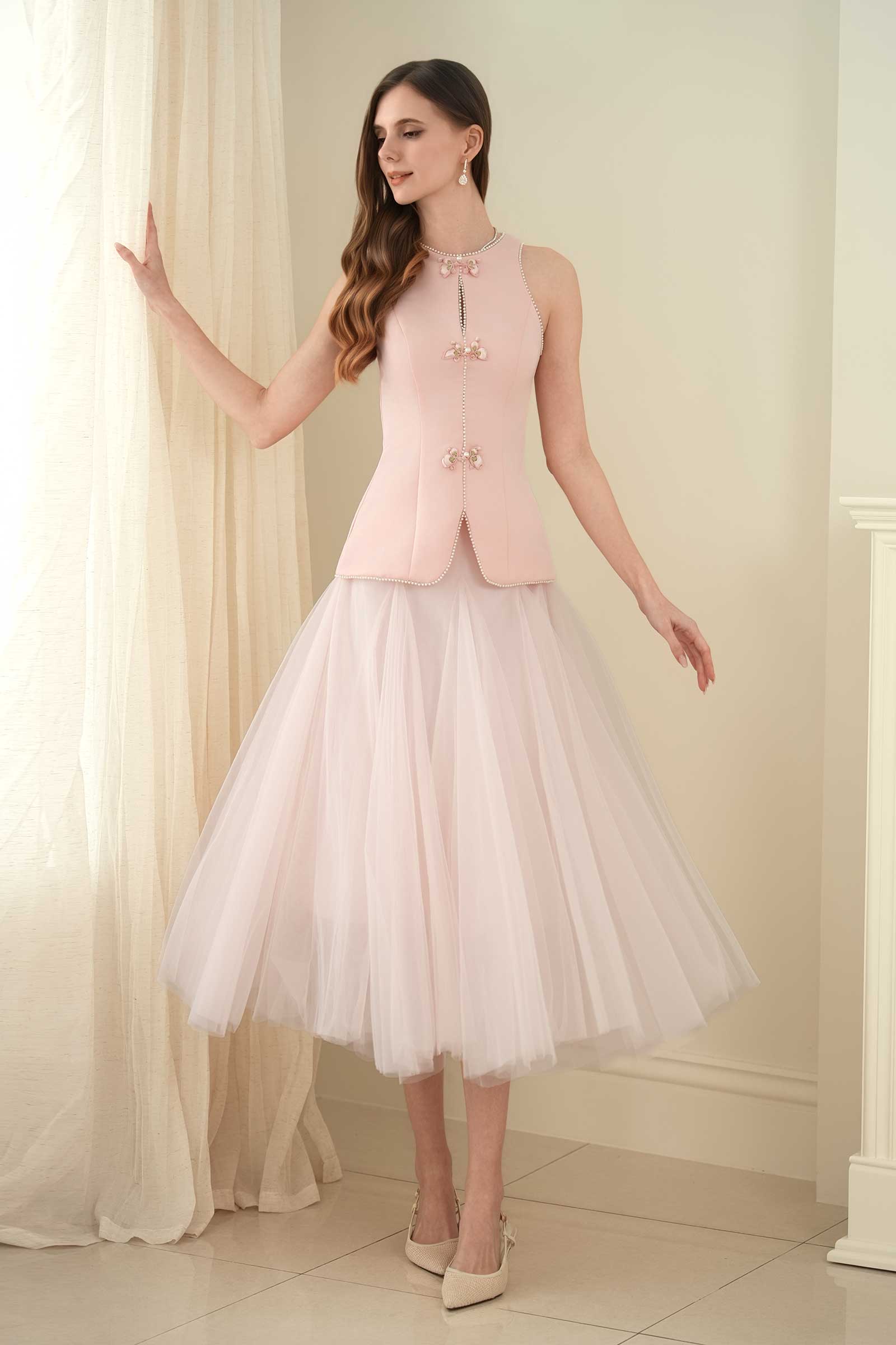 Ivy Qipao Top (Pink)