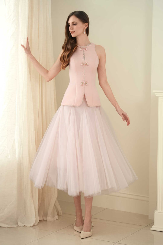 Ivy Qipao Top (Pink)