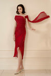 Sylvera Scarf Dress (Ruby Red)