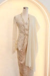 Enchanting Shawls with Brooch (Ivory) (Non Returnable)
