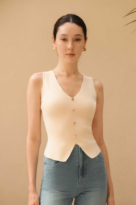 Dolix Knit Vest Top (Cream)