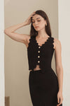 Diasv Scallop Vest Top (Black)