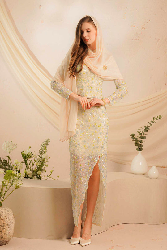 Eleanor Kebaya Dress Set (Baby Blue)