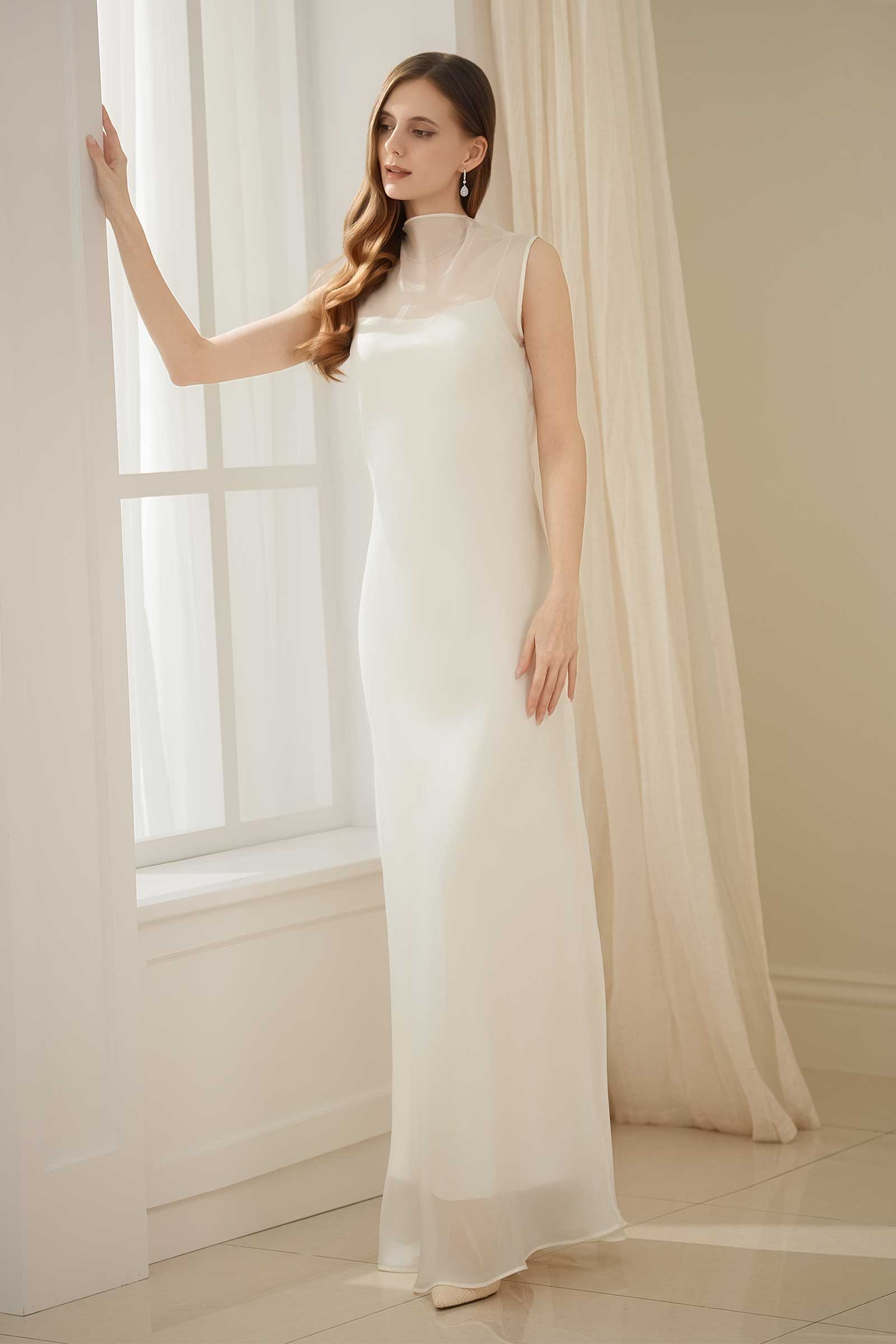 Calystria Silk Organza Dress (Cream)