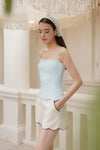 Clémence Linen Top (Baby Blue)