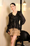 Devoria Ruffle Cardi (Black)