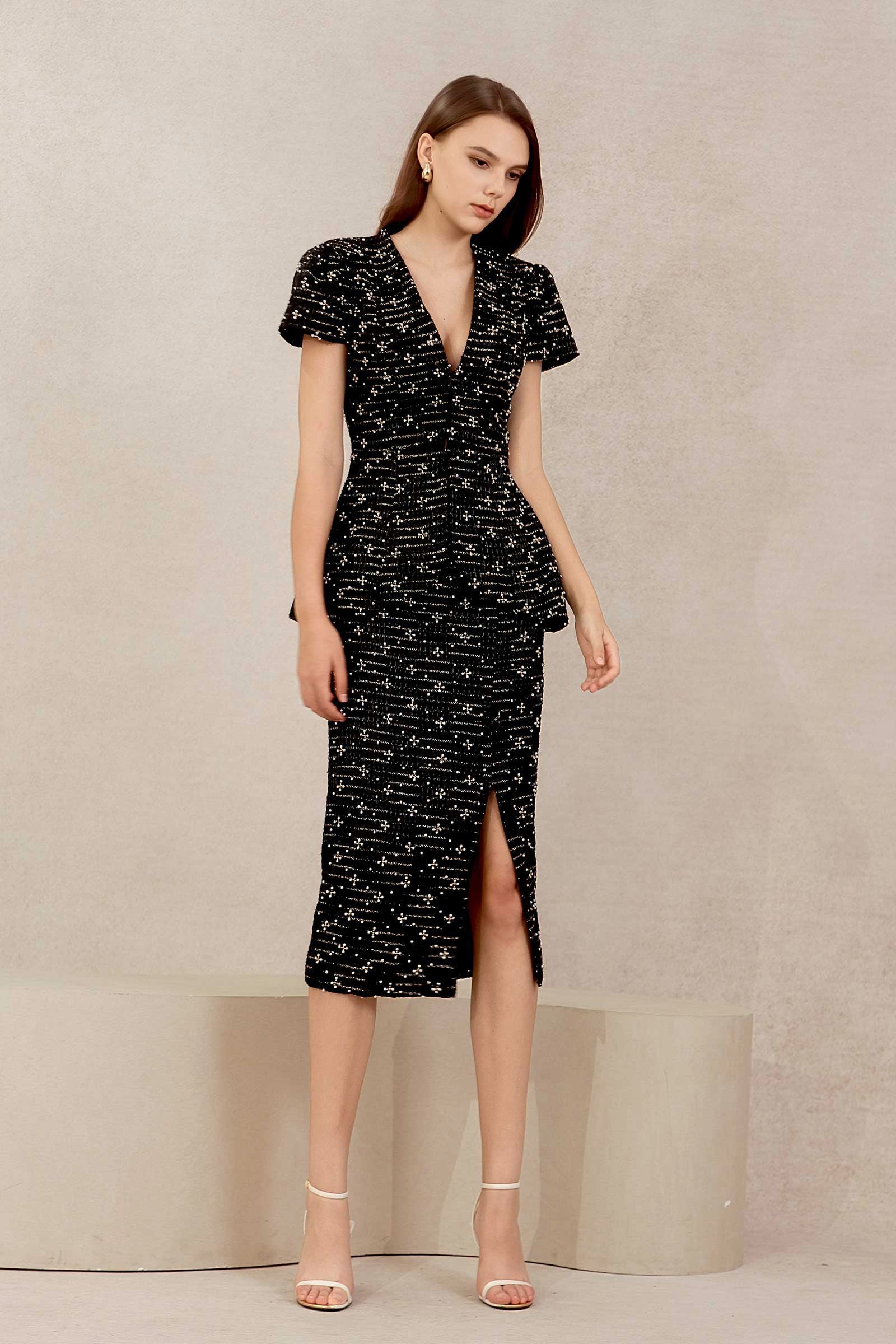 Eclat Tweed Skirt (Black)