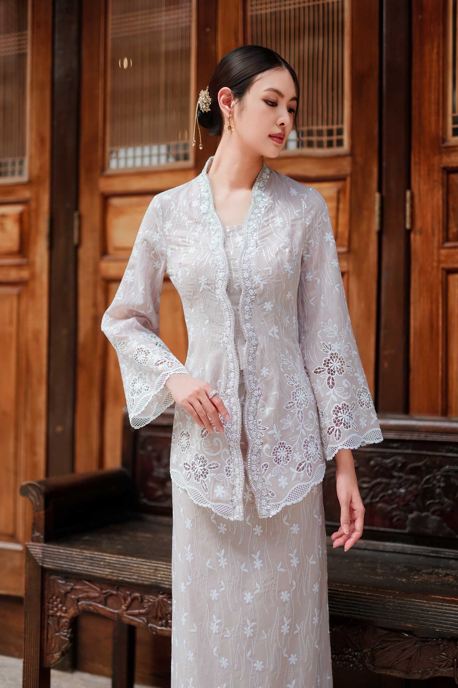 Sofea Kebaya Top (Beige)