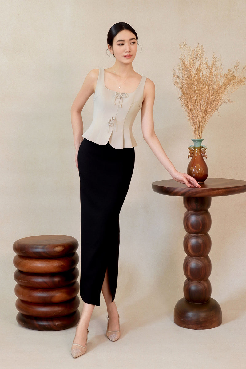 Diunere Ribbon Vest Top (Khaki) – DoubleWoot