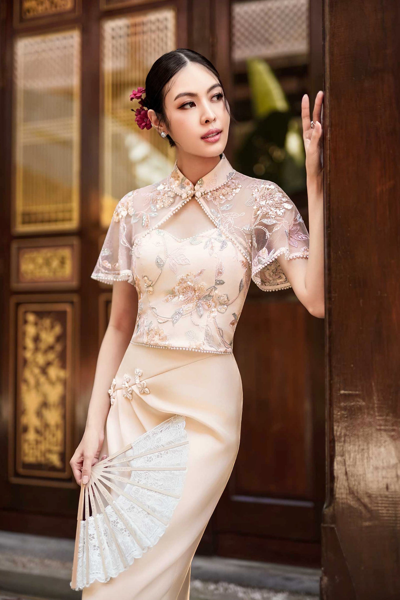 Celestine Qipao Top (Champagne)
