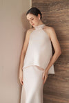 Evean Silk Satin Top (Champagne)