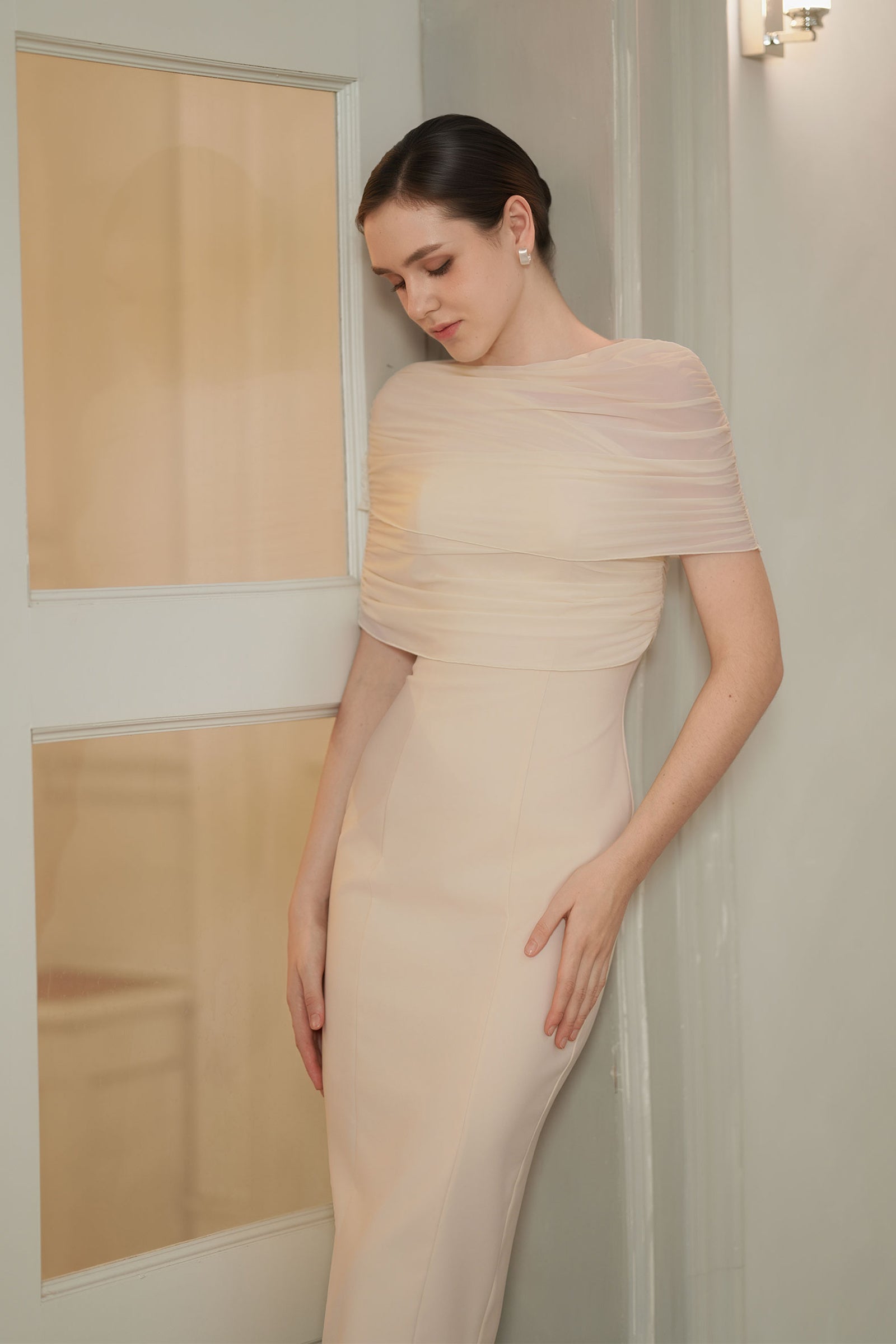 Lucienne Cape Dress (Cream)