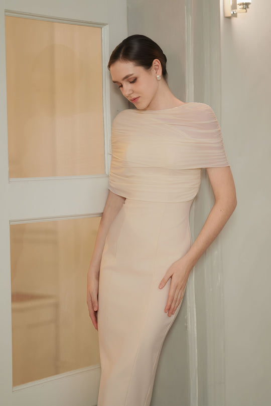 Lucienne Cape Dress (Cream)