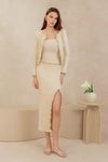 Drenielle Knit Top & Cardi Set (Cream)