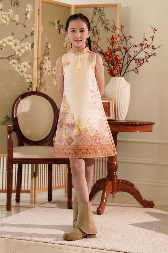 Ruiya Qipao Girls Dress (Gold)