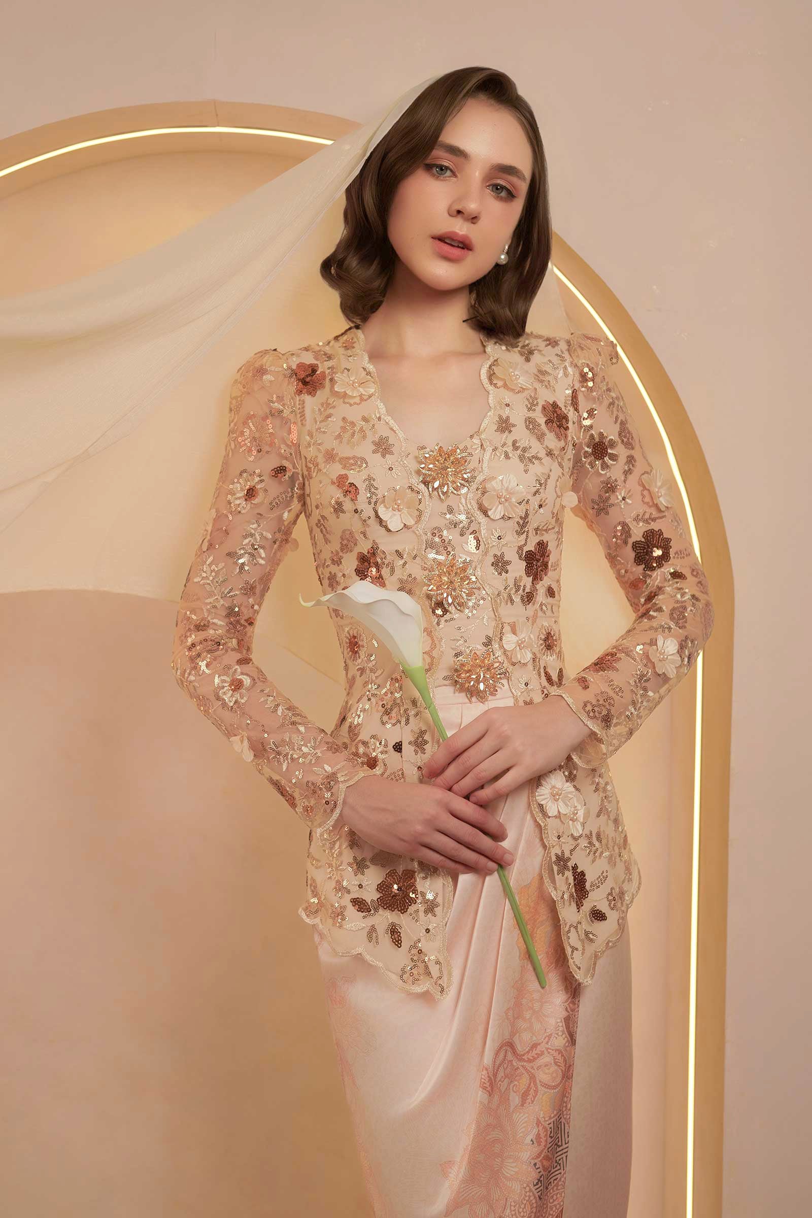 Sapphire Heritage Kebaya Set (Gold)