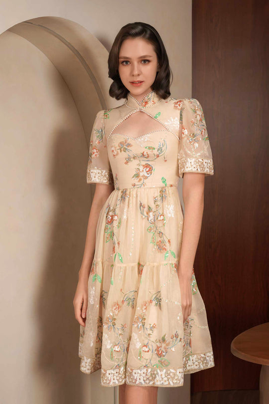 Fleur Qipao (Champagne)