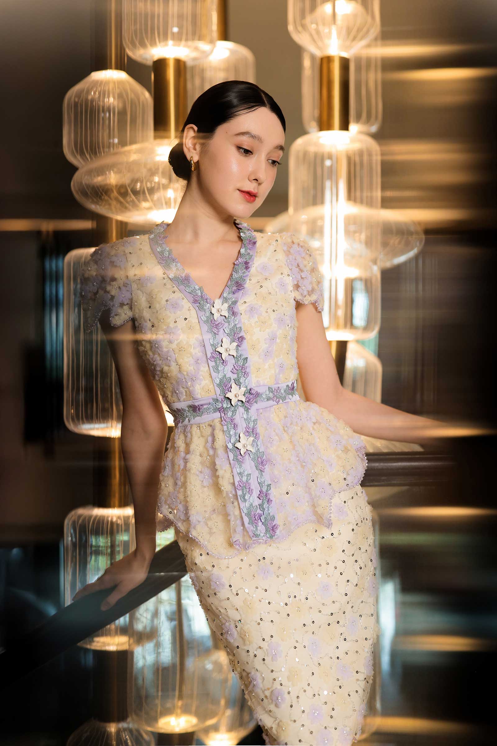 Dereliana Kebaya Set (Cream)