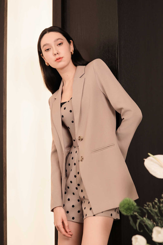 Dolenne Structured Blazer (Mauve)