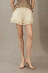 Liora Ruffle Shorts (Cream)