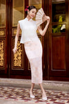 Soralis Silk Qipao Top (Pearl White)