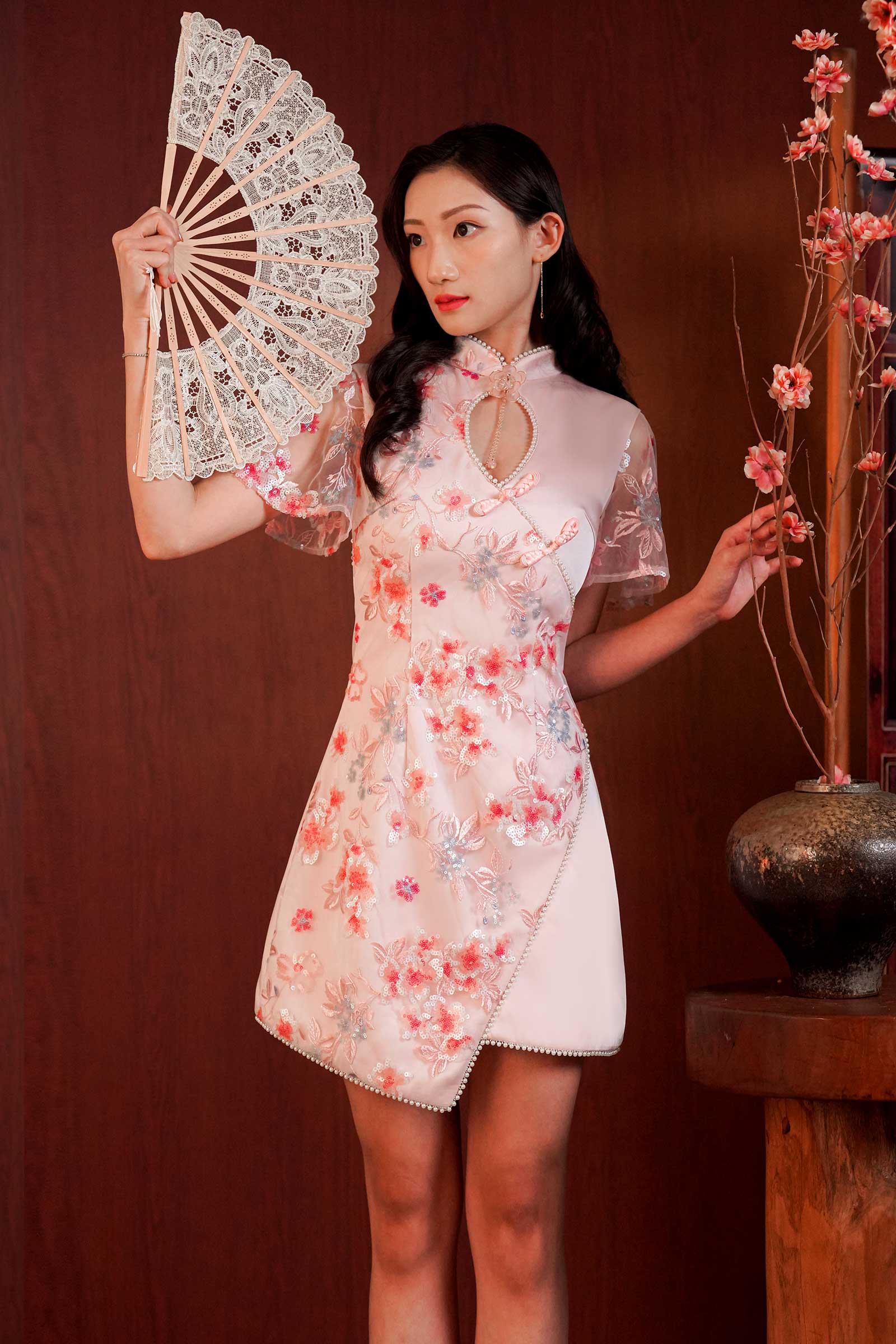 qi pao dress Fen Qipao (Pink) – DoubleWoot