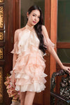 BACKORDER Elyse Ruffle Qipao Dress (Cream)
