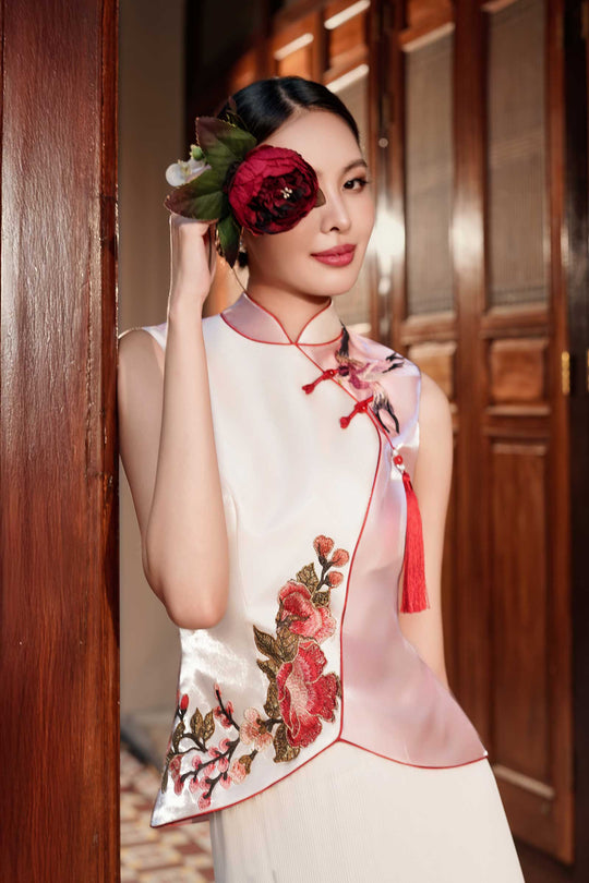 Hua Rui Qipao Top (Pink)