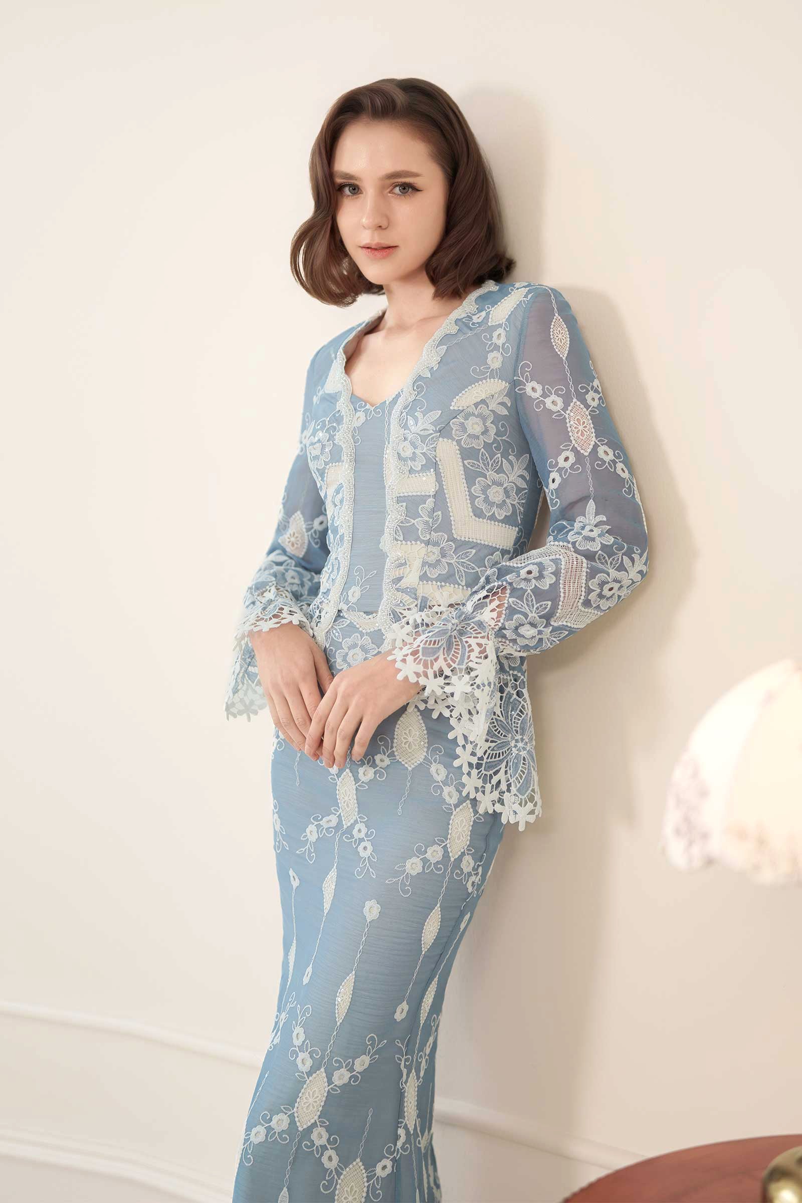 Rosalie Kebaya Top (Bluebell)