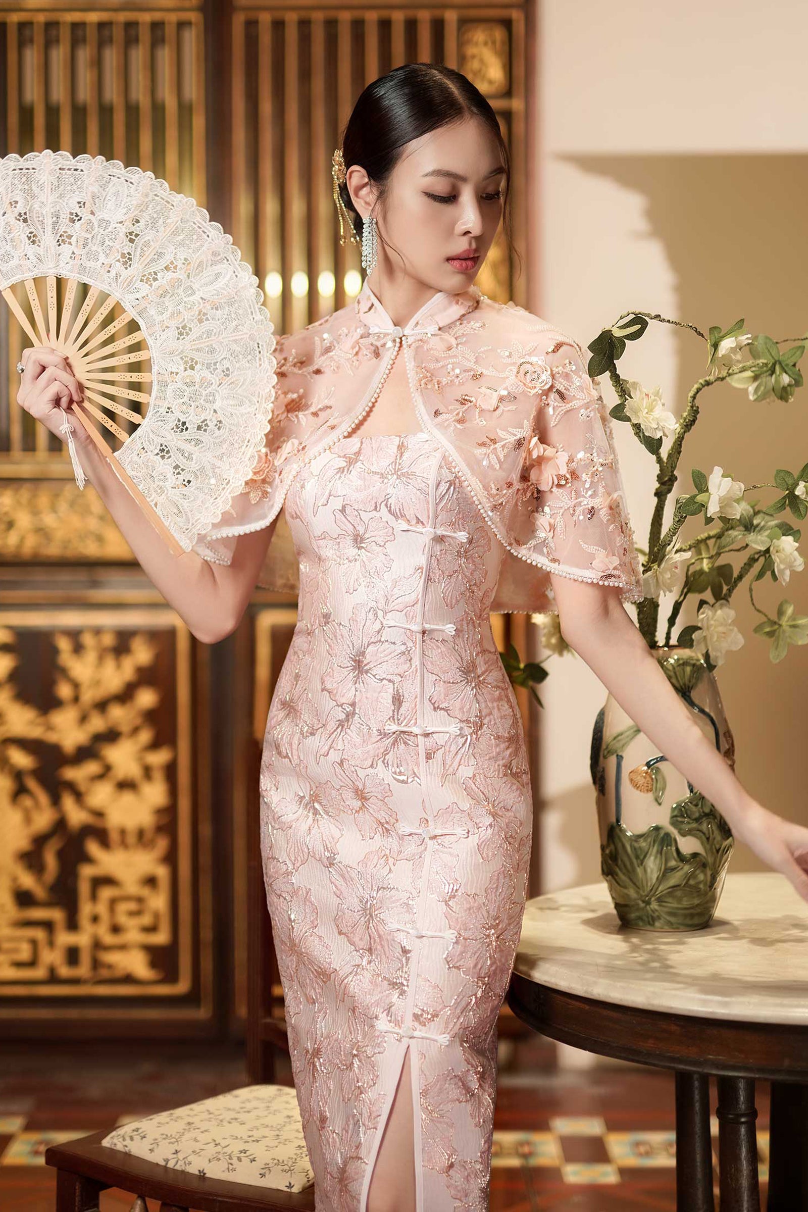 Elinora Qipao Set (Rose) DoubleWoot Elinora Qipao Set (Rose) DoubleWoot