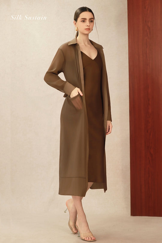 Seren Silk Shirtdress (Mocha)