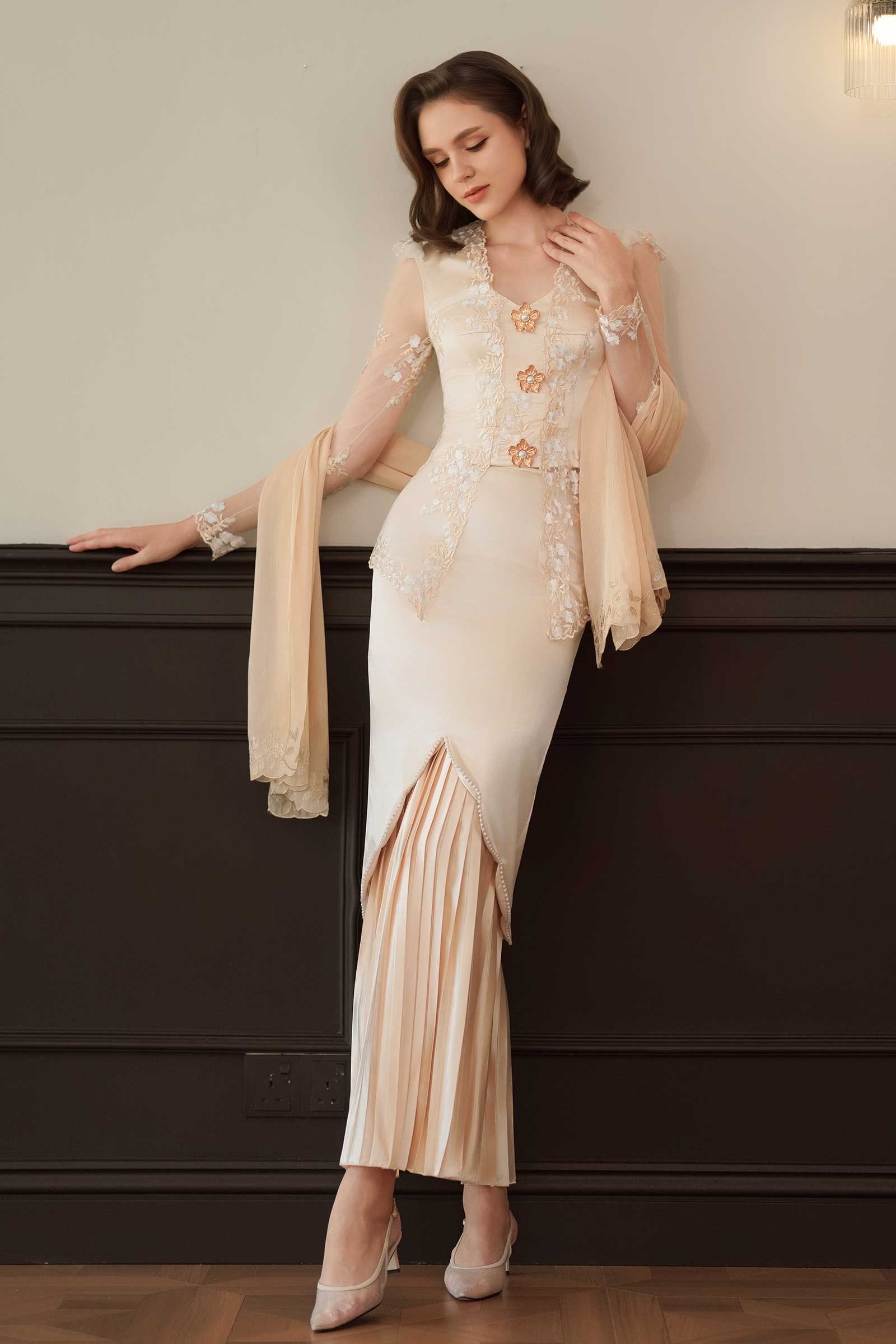 Seraya Kebaya Top (Champagne)