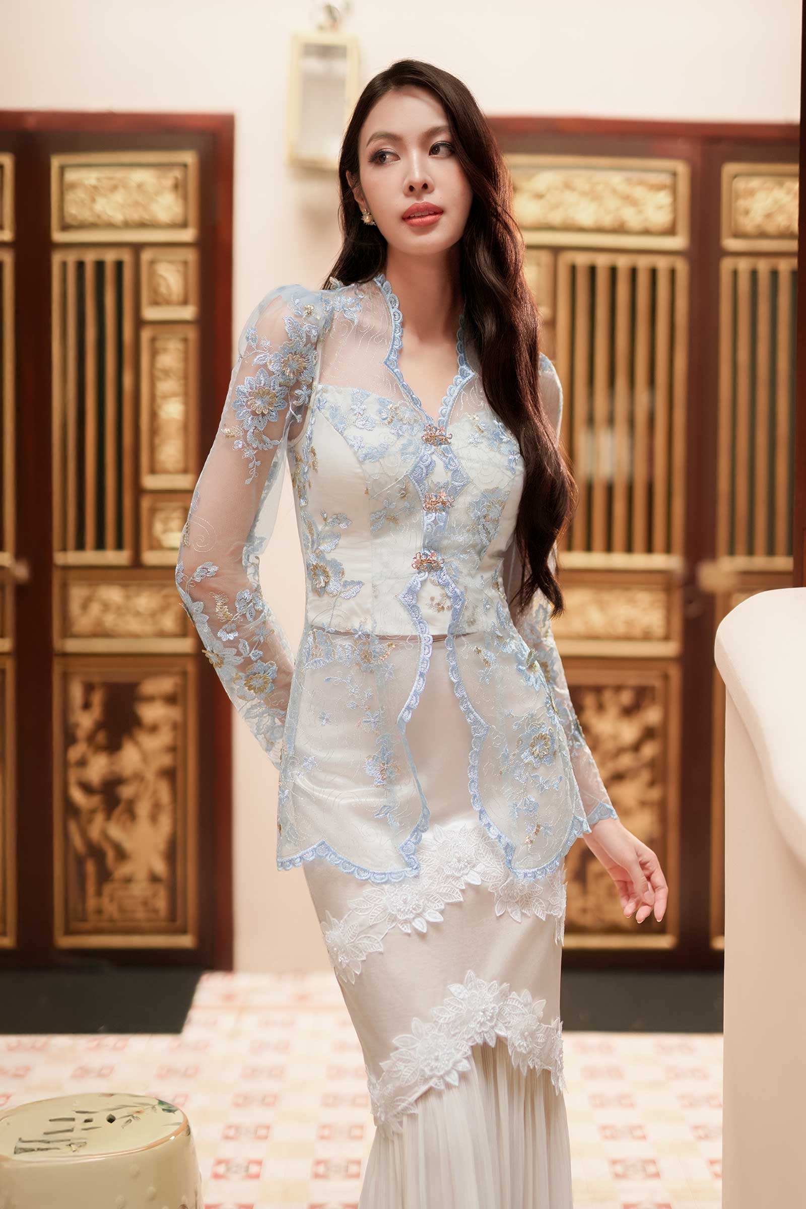 Sorella Kebaya Top (Baby Blue)