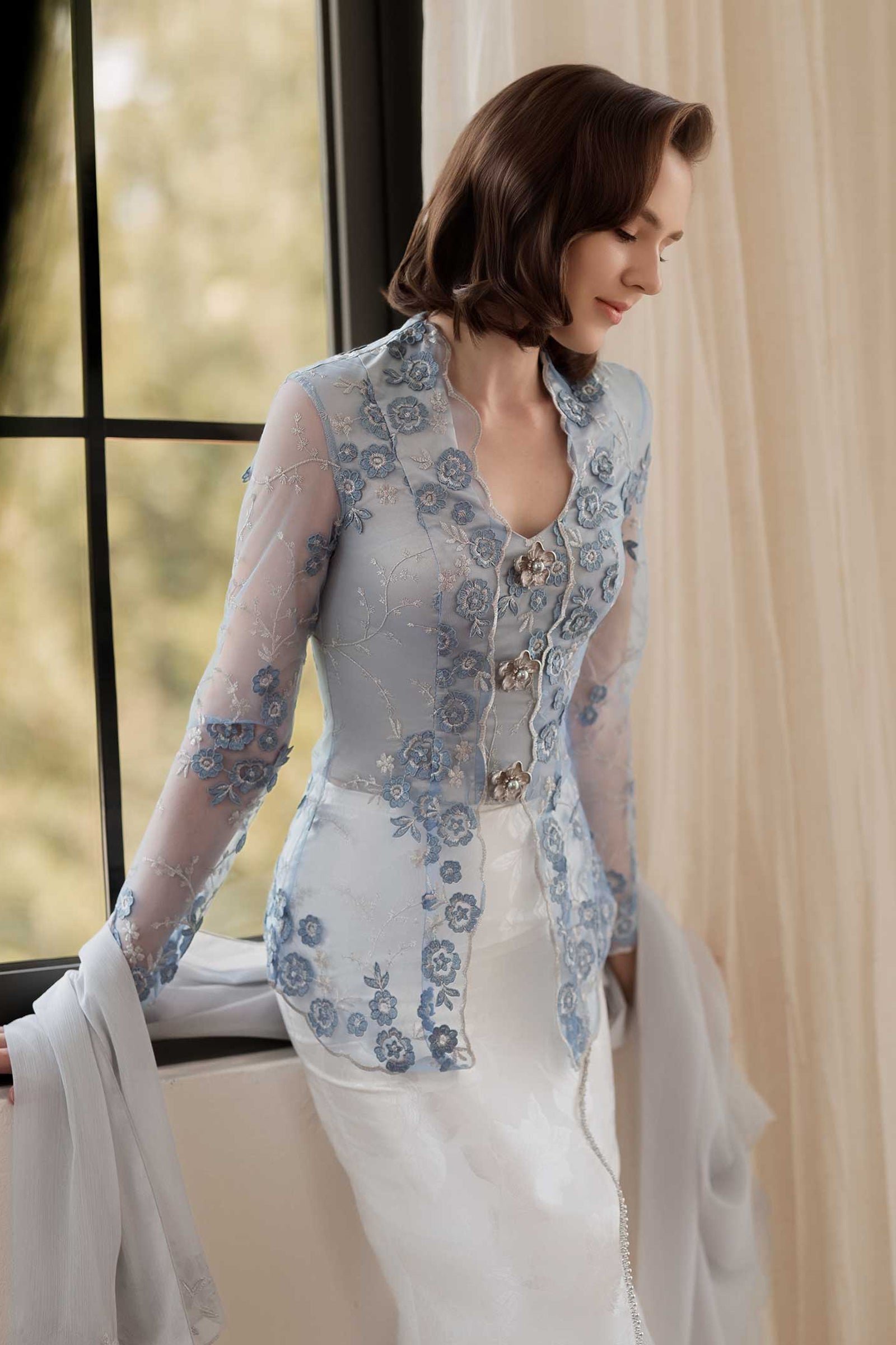 Mawar Kebaya Set (Blue)