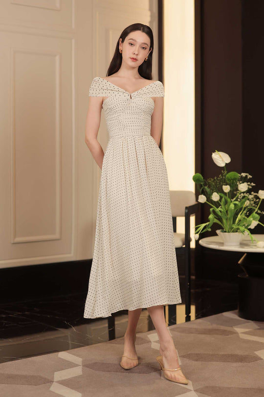 Darella Padded Dress (Cream)