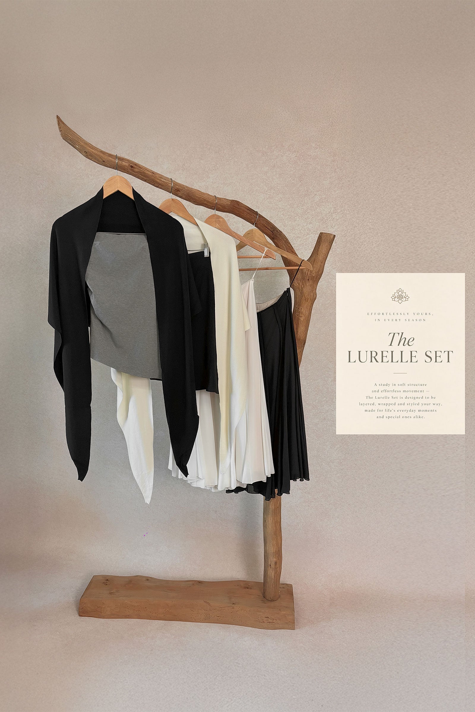 Lurelle Top With Scarf (Black)