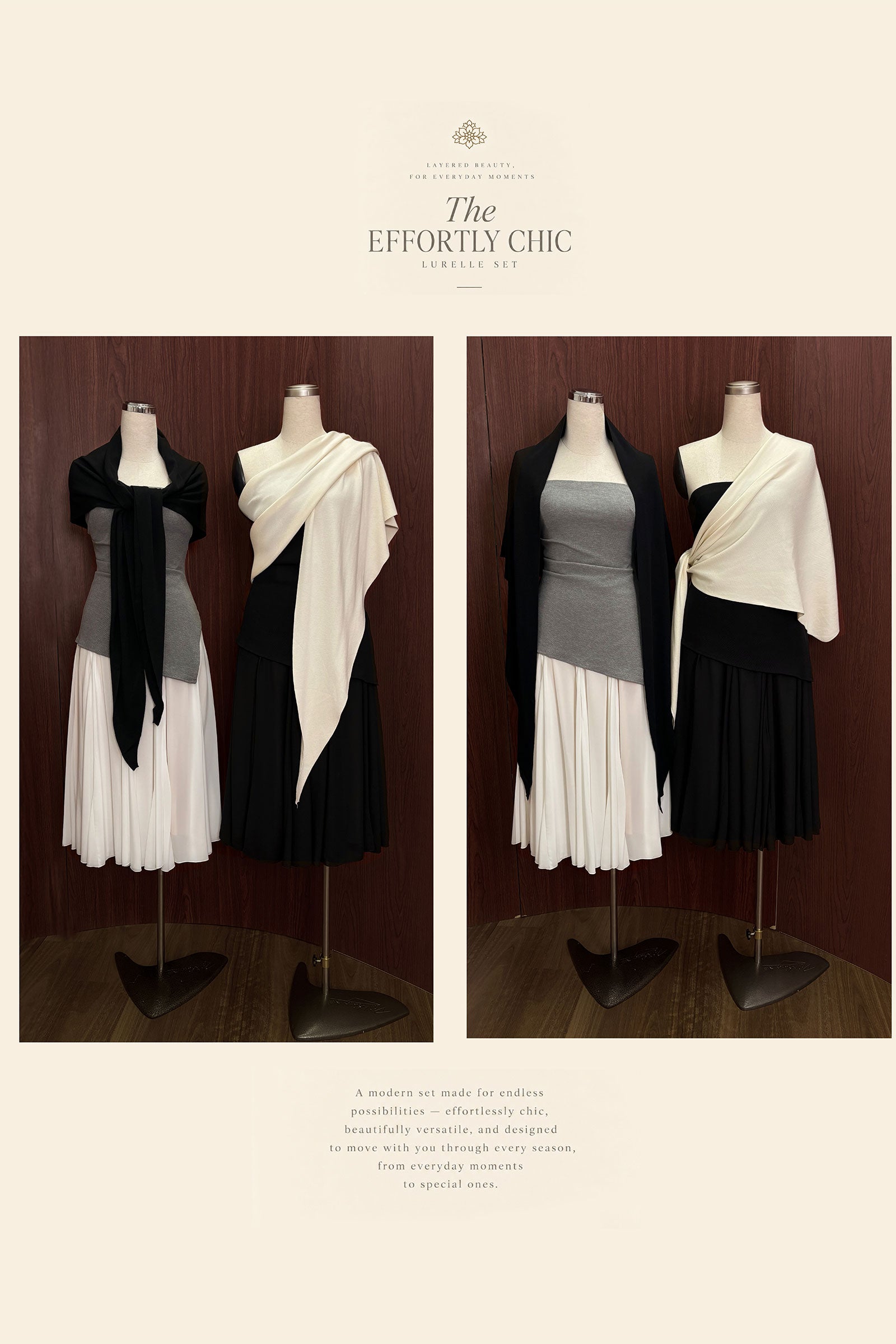 Lurelle Top With Scarf (Black)