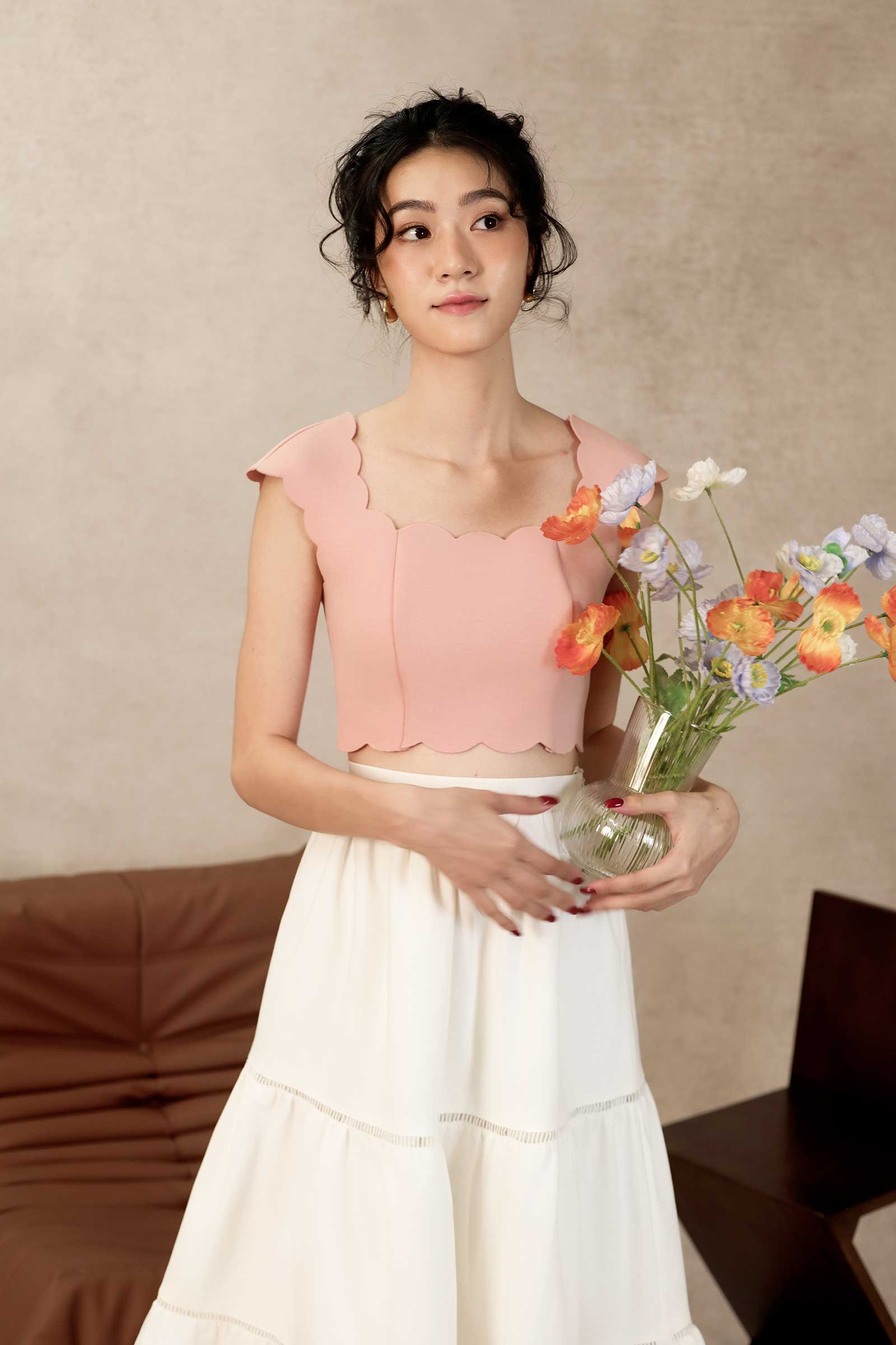 Devaya Scallop Top (Coral)