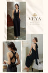 Veya Linen Polka Dress (Black)