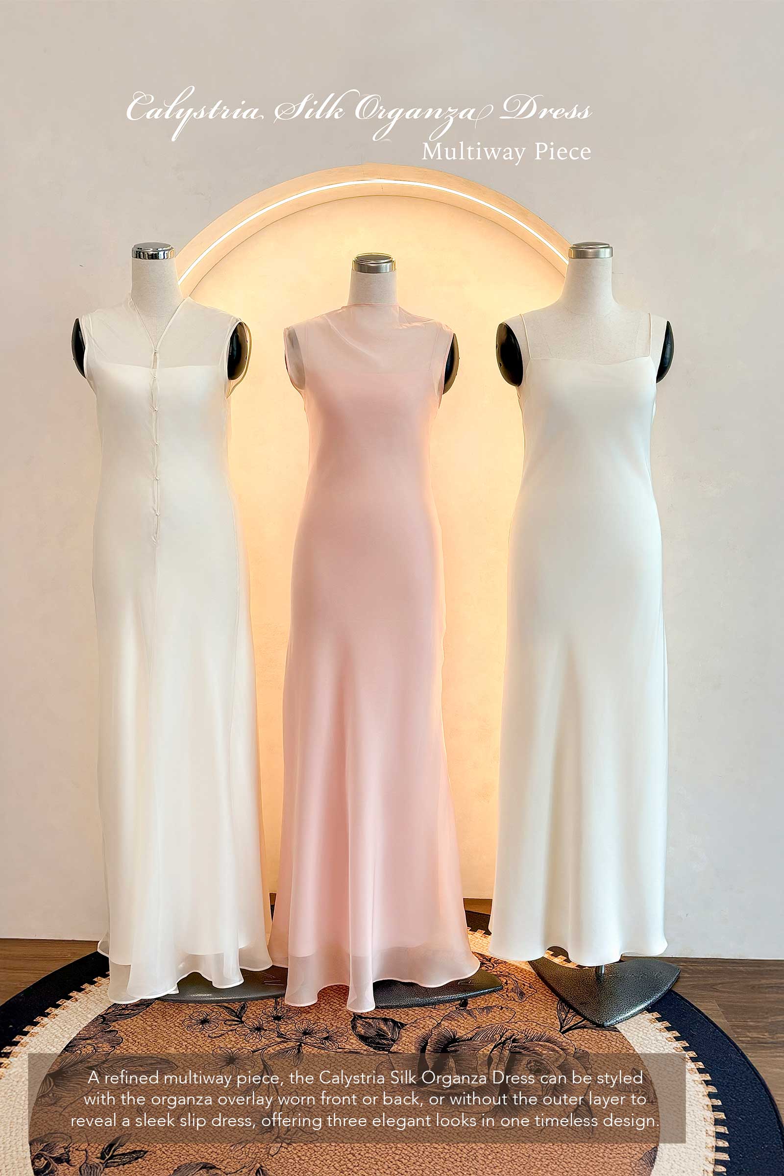 Calystria Silk Organza Dress (Rose)