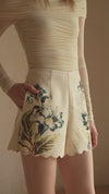 Deluna Printed Scallop Embroidery Shorts