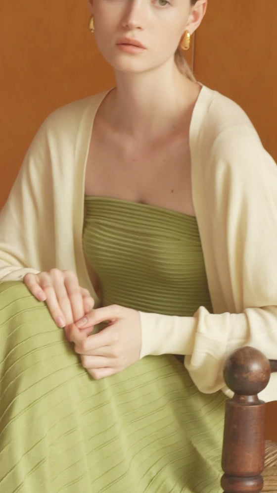 Phyllo Midi Knit Dress (Leaf)