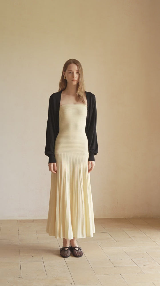 Beth Cropped Knit Overlay (Black)