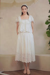 Solène Broderie Skirt (White)