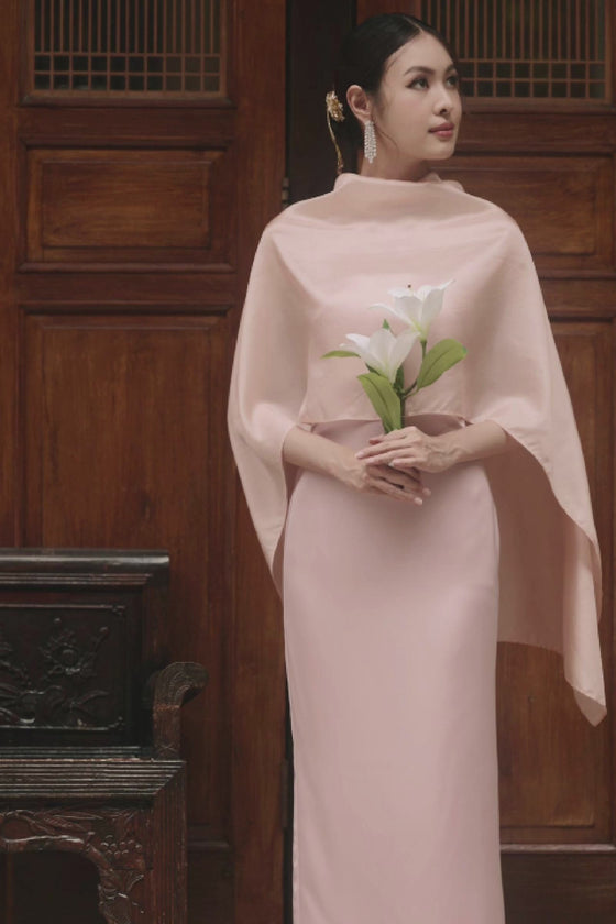 NEW Elaris Multiway Silk Cape (Pink) (NON RETURNABLE)