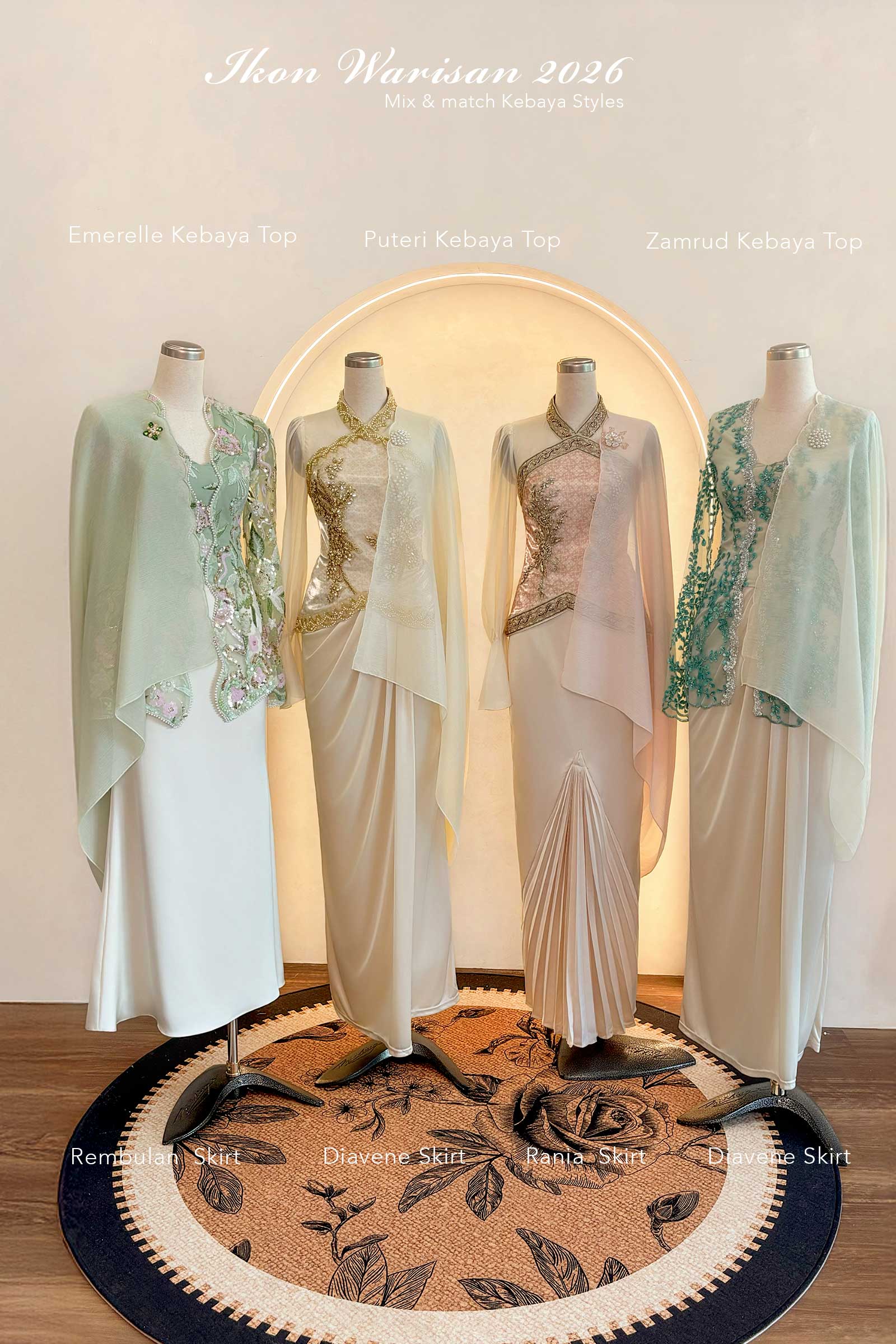 Emerelle Kebaya Top (Mint)